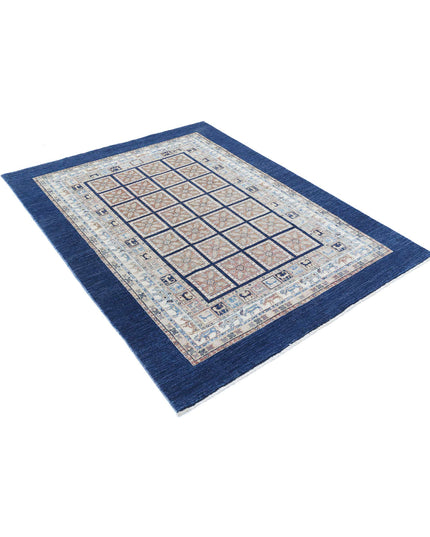 Bakhtiari 4' 10" X 6' 3" Hand Knotted Wool Rug 4' 10" X 6' 3" (147 X 191) / Blue / Wool