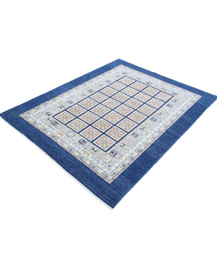 Bakhtiari 4' 10" X 6' 3" Hand Knotted Wool Rug 4' 10" X 6' 3" (147 X 191) / Blue / Wool