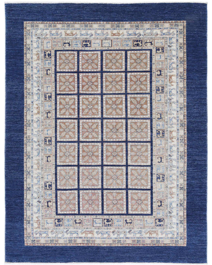 Bakhtiari 4' 10" X 6' 3" Hand Knotted Wool Rug 4' 10" X 6' 3" (147 X 191) / Blue / Wool
