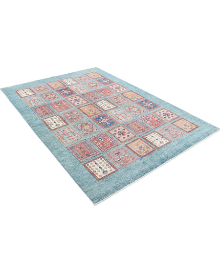 Bakhtiari 5' 7" X 7' 9" Hand Knotted Wool Rug 5' 7" X 7' 9" (170 X 236) / Blue / Wool