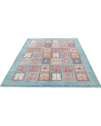 Bakhtiari 5' 7" X 7' 9" Hand Knotted Wool Rug 5' 7" X 7' 9" (170 X 236) / Blue / Wool