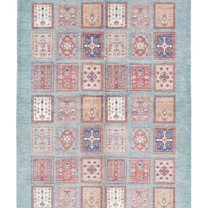 Bakhtiari 5' 7" X 7' 9" Hand Knotted Wool Rug 5' 7" X 7' 9" (170 X 236) / Blue / Wool