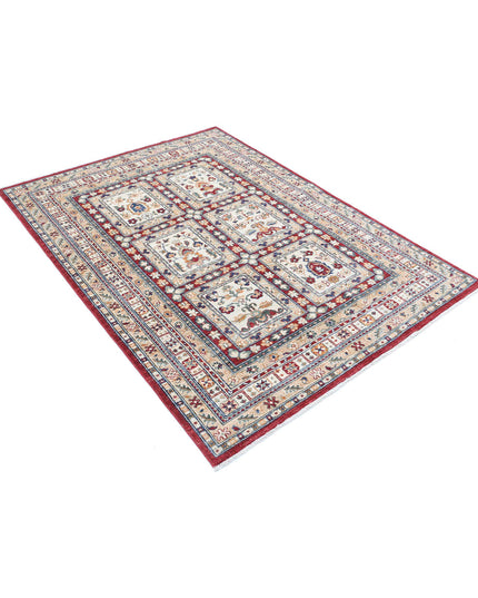 Bakhtiari 4' 5" X 6' 2" Hand Knotted Wool Rug 4' 5" X 6' 2" (135 X 188) / Red / Wool