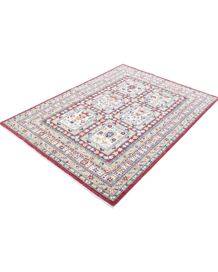 Bakhtiari 4' 5" X 6' 2" Hand Knotted Wool Rug 4' 5" X 6' 2" (135 X 188) / Red / Wool