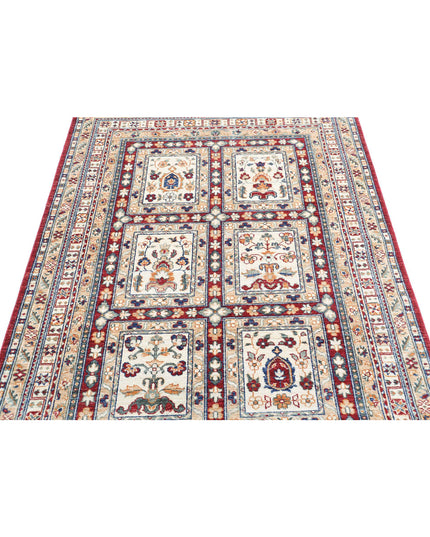 Bakhtiari 4' 5" X 6' 2" Hand Knotted Wool Rug 4' 5" X 6' 2" (135 X 188) / Red / Wool