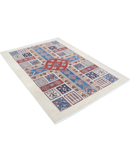 Bakhtiari 4' 9" X 6' 6" Hand Knotted Wool Rug 4' 9" X 6' 6" (145 X 198) / Ivory / Wool