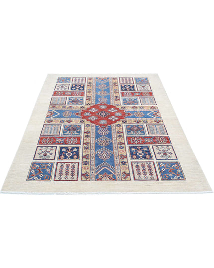 Bakhtiari 4' 9" X 6' 6" Hand Knotted Wool Rug 4' 9" X 6' 6" (145 X 198) / Ivory / Wool