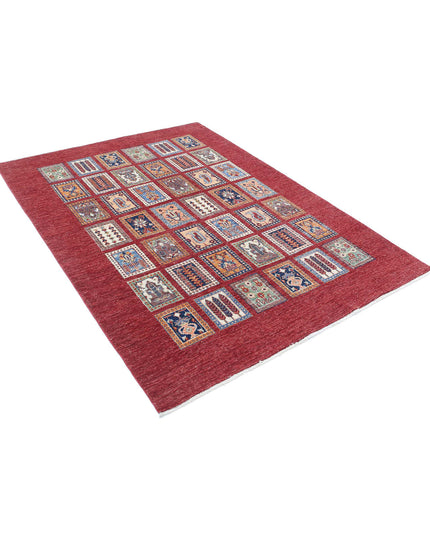 Bakhtiari 4' 9" X 6' 7" Hand Knotted Wool Rug 4' 9" X 6' 7" (145 X 201) / Red / Wool
