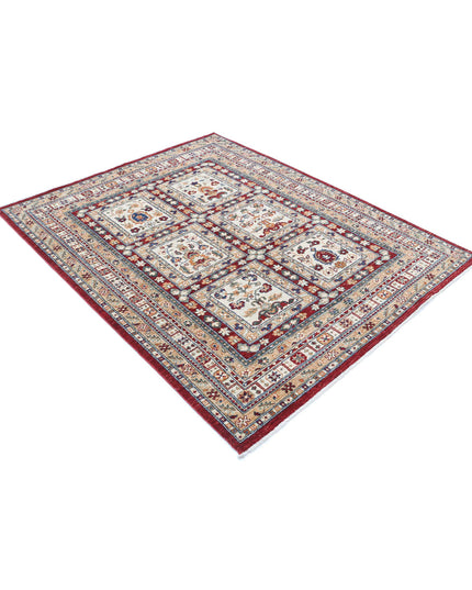 Bakhtiari 4' 11" X 6' 1" Hand Knotted Wool Rug 4' 11" X 6' 1" (150 X 185) / Red / Wool