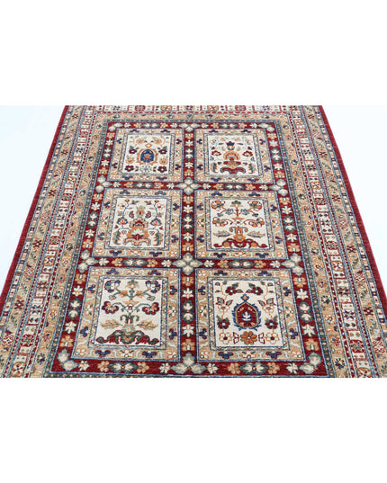 Bakhtiari 4' 11" X 6' 1" Hand Knotted Wool Rug 4' 11" X 6' 1" (150 X 185) / Red / Wool
