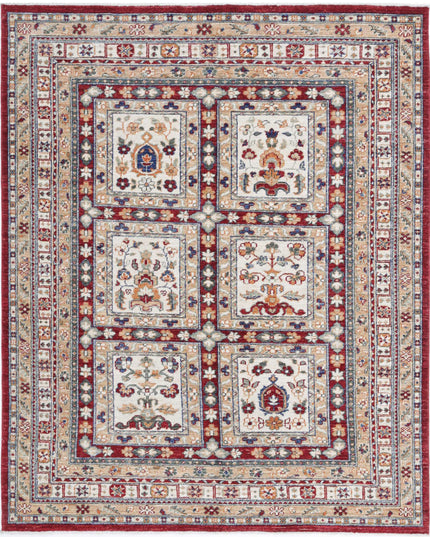 Bakhtiari 4' 11" X 6' 1" Hand Knotted Wool Rug 4' 11" X 6' 1" (150 X 185) / Red / Wool