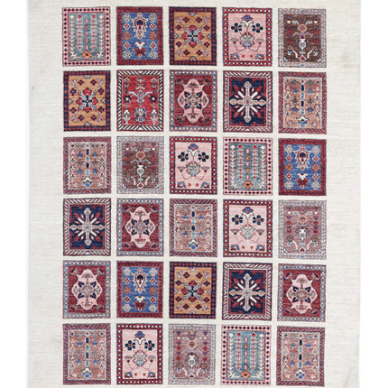 Bakhtiari 4' 11" X 6' 10" Hand Knotted Wool Rug 4' 11" X 6' 10" (150 X 208) / Ivory / Wool