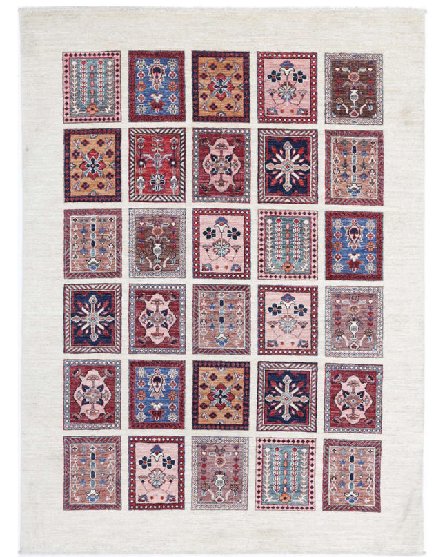 Bakhtiari 4' 11" X 6' 10" Hand Knotted Wool Rug 4' 11" X 6' 10" (150 X 208) / Ivory / Wool