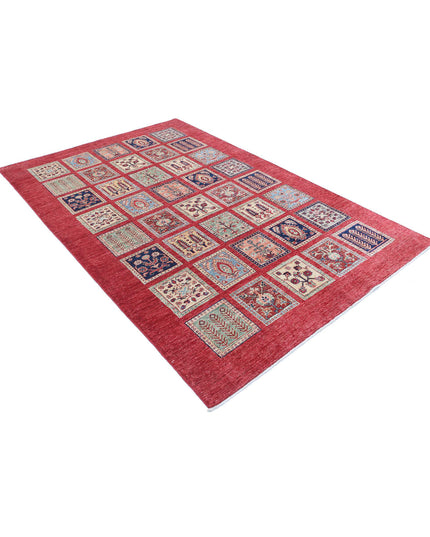 Bakhtiari 5' 4" X 8' 0" Hand Knotted Wool Rug 5' 4" X 8' 0" (162 X 244) / Red / Wool