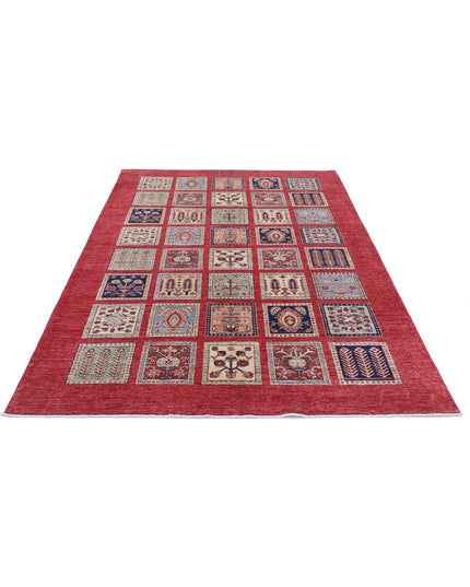 Bakhtiari 5' 4" X 8' 0" Hand Knotted Wool Rug 5' 4" X 8' 0" (162 X 244) / Red / Wool