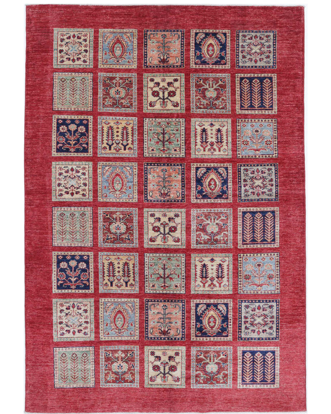 Bakhtiari 5' 4" X 8' 0" Hand Knotted Wool Rug 5' 4" X 8' 0" (162 X 244) / Red / Wool