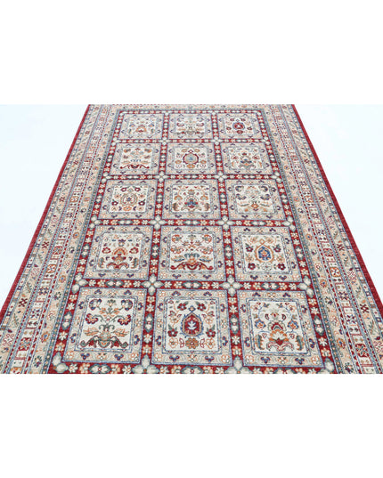 Bakhtiari 5' 5" X 8' 6" Hand Knotted Wool Rug 5' 5" X 8' 6" (165 X 259) / Red / Wool