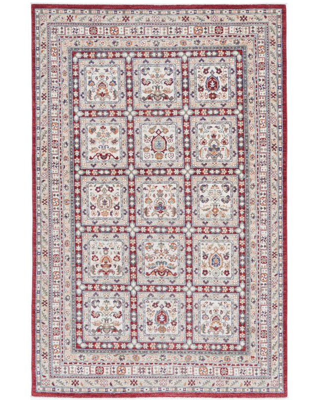 Bakhtiari 5' 5" X 8' 6" Hand Knotted Wool Rug 5' 5" X 8' 6" (165 X 259) / Red / Wool