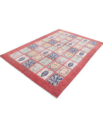 Bakhtiari 5' 7" X 8' 2" Hand Knotted Wool Rug 5' 7" X 8' 2" (170 X 249) / Red / Wool