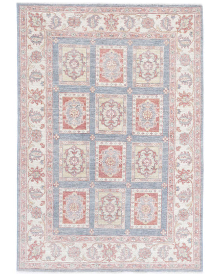 Bakhtiari 4' 0" X 5' 11" Hand Knotted Wool Rug 4' 0" X 5' 11" (122 X 180) / Grey / Wool