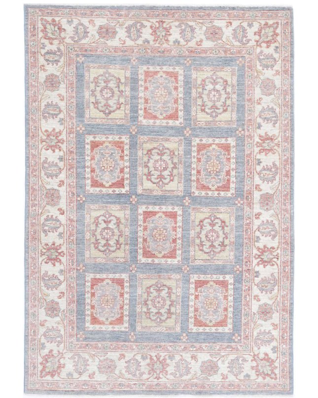 Bakhtiari 4' 0" X 5' 11" Hand Knotted Wool Rug 4' 0" X 5' 11" (122 X 180) / Grey / Wool