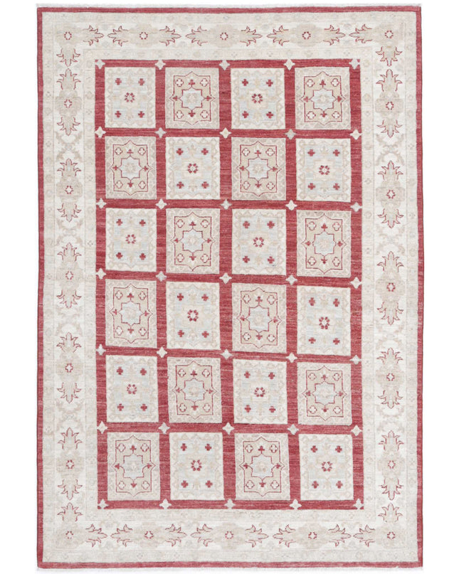 Bakhtiari 3' 11" X 6' 0" Hand Knotted Wool Rug 3' 11" X 6' 0" (119 X 183) / Red / Wool
