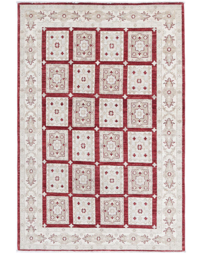 Bakhtiari 4' 0" X 6' 0" Hand Knotted Wool Rug 4' 0" X 6' 0" (122 X 183) / Red / Wool