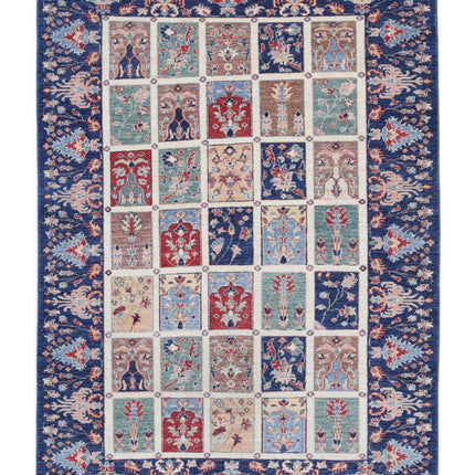 Bakhtiari 4' 9" X 6' 8" Hand Knotted Wool Rug 4' 9" X 6' 8" (145 X 203) / Ivory / Wool