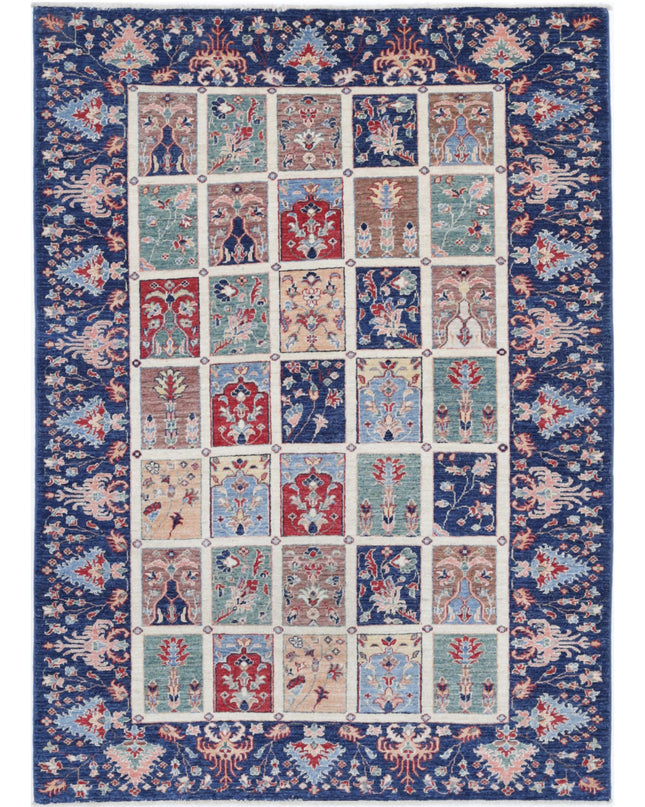 Bakhtiari 4' 9" X 6' 8" Hand Knotted Wool Rug 4' 9" X 6' 8" (145 X 203) / Ivory / Wool