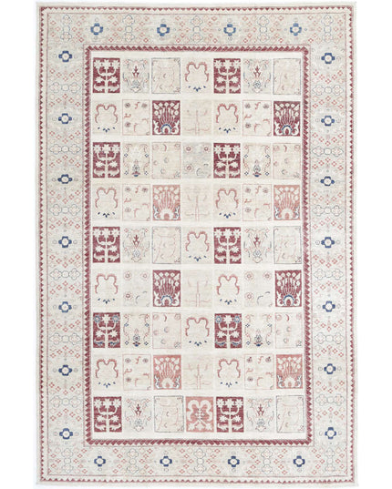 Bakhtiari 6' 7" X 9' 10" Hand Knotted Wool Rug 6' 7" X 9' 10" (201 X 300) / Ivory / Wool
