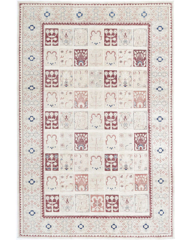 Bakhtiari 6' 7" X 9' 10" Hand Knotted Wool Rug 6' 7" X 9' 10" (201 X 300) / Ivory / Wool
