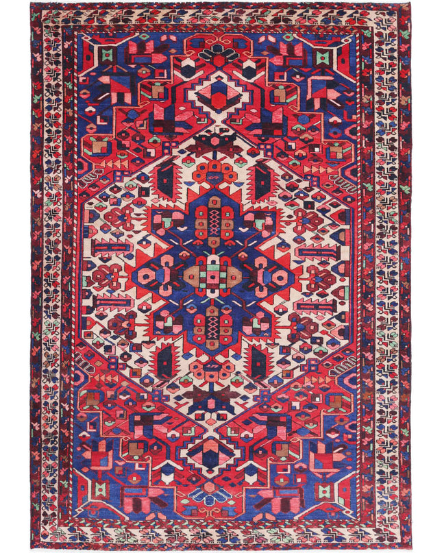 Bakhtiari 6' 7" X 10' 2" Hand Knotted Wool Rug 6' 7" X 10' 2" (201 X 310) / Red / Wool