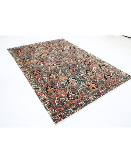 Bakhtiari 6' 7" X 9' 6" Hand Knotted Wool Rug 6' 7" X 9' 6" (201 X 290) / Brown / Wool