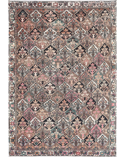 Bakhtiari 6' 7" X 9' 6" Hand Knotted Wool Rug 6' 7" X 9' 6" (201 X 290) / Brown / Wool