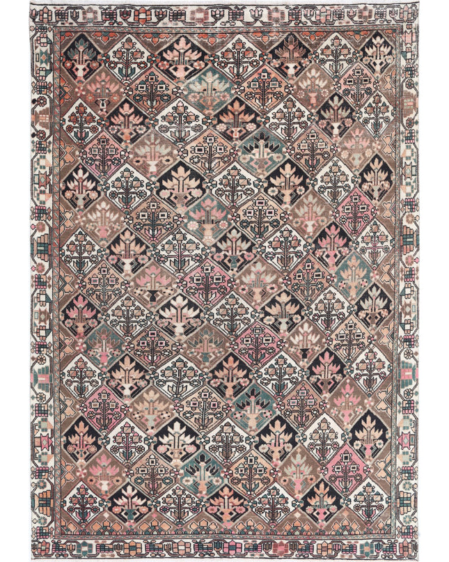 Bakhtiari 6' 7" X 9' 6" Hand Knotted Wool Rug 6' 7" X 9' 6" (201 X 290) / Brown / Wool