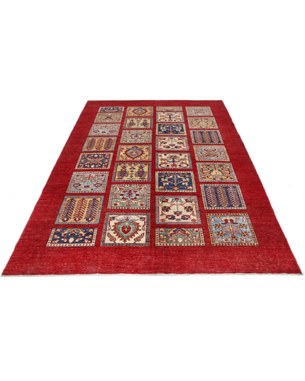 Bakhtiari 5' 9" X 8' 0" Hand Knotted Wool Rug 5' 9" X 8' 0" (175 X 244) / Red / Wool