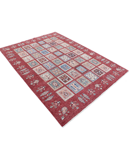 Bakhtiari 5' 7" X 7' 8" Hand Knotted Wool Rug 5' 7" X 7' 8" (170 X 234) / Red / Wool