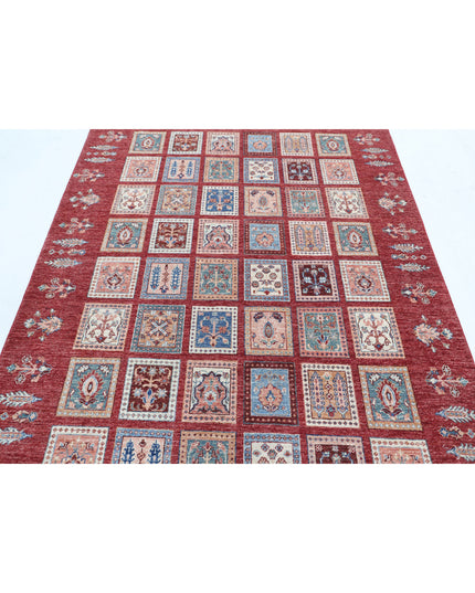 Bakhtiari 5' 7" X 7' 8" Hand Knotted Wool Rug 5' 7" X 7' 8" (170 X 234) / Red / Wool