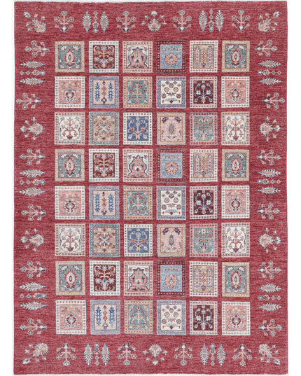 Bakhtiari 5' 7" X 7' 8" Hand Knotted Wool Rug 5' 7" X 7' 8" (170 X 234) / Red / Wool