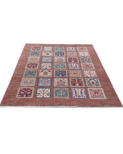 Bakhtiari 4' 10" X 6' 6" Hand Knotted Wool Rug 4' 10" X 6' 6" (147 X 198) / Brown / Wool