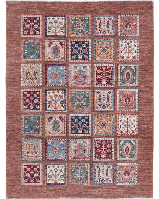 Bakhtiari 4' 10" X 6' 6" Hand Knotted Wool Rug 4' 10" X 6' 6" (147 X 198) / Brown / Wool