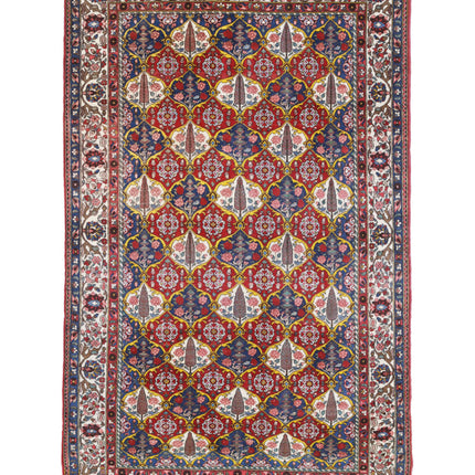 Bakhtiari 5' 1" X 8' 3" Hand Knotted Wool Rug 5' 1" X 8' 3" (155 X 251) / Red / Wool