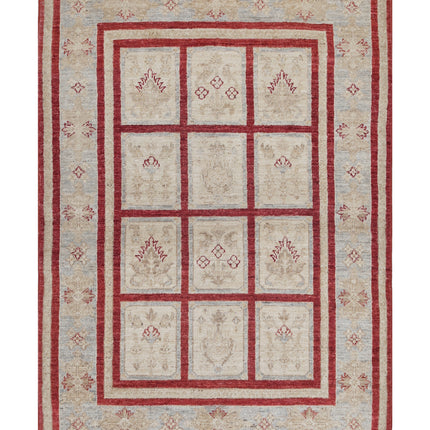 Bakhtiari 3' 4" X 4' 9" Hand Knotted Wool Rug 3' 4" X 4' 9" (101 X 145) / Red / Wool