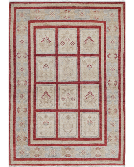 Bakhtiari 3' 4" X 4' 9" Hand Knotted Wool Rug 3' 4" X 4' 9" (101 X 145) / Red / Wool