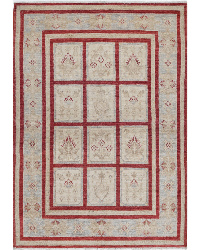 Bakhtiari 3' 4" X 4' 9" Hand Knotted Wool Rug 3' 4" X 4' 9" (101 X 145) / Red / Wool