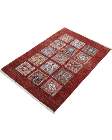 Bakhtiari 2' 10" X 4' 3" Hand Knotted Wool Rug 2' 10" X 4' 3" (86 X 130) / Red / Wool