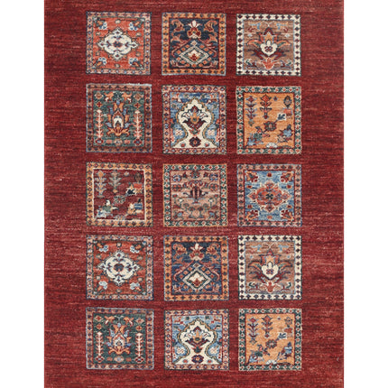 Bakhtiari 2' 10" X 4' 3" Hand Knotted Wool Rug 2' 10" X 4' 3" (86 X 130) / Red / Wool