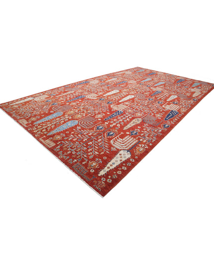 Bakshaish 10' 0" X 17' 7" Hand Knotted Wool Rug 10' 0" X 17' 7" (305 X 536) / Red / Wool