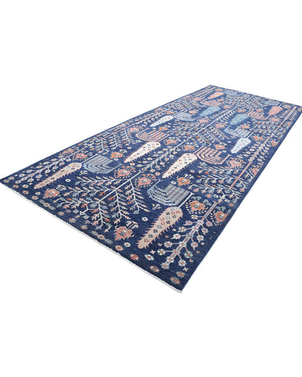 Bakshaish 6' 2" X 14' 8" Hand Knotted Wool Rug 6' 2" X 14' 8" (188 X 447) / Blue / Wool