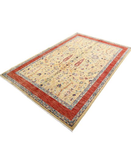 Bakshaish 5' 6" X 8' 4" Hand Knotted Wool Rug 5' 6" X 8' 4" (168 X 254) / Gold / Wool